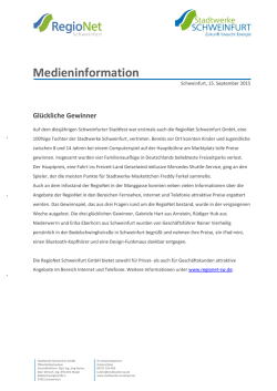 Gl&uuml;ckliche Gewinner - Stadtwerke Schweinfurt