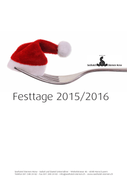 Festtage 2015/2016 - Seehotel Sternen Horw