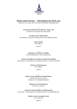 Dinner unter Sternen - Showkochen am Tisch 2016