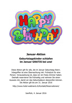 Januar-Aktion - Hotel