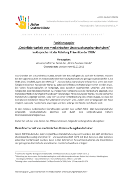 Positionspapier: Desinfizierbarkeit von medizinischen