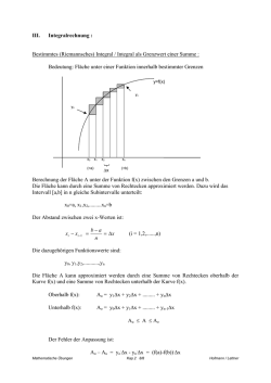 III. Integralrechnung : Bestimmtes (Riemannsches) Integral / Integral