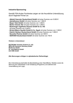 Industrie-Sponsoring Gem&auml;&szlig; FSA-Kodex Fachkreise zeigen wir die