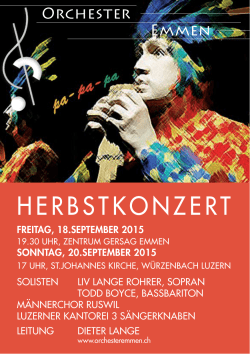 herbstkonzert - Orchester Emmen