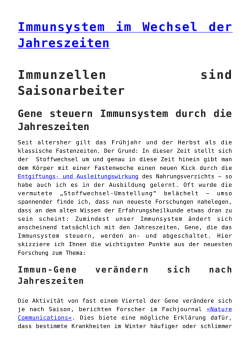 Immunsystem im Wechsel der Jahreszeiten