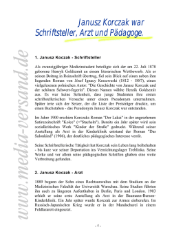 Janusz Korczak war Schriftsteller, Arzt und P&auml;dagoge.