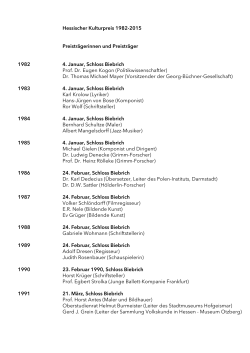 Preisträger des Kulturpreises (Stand 2015) ( PDF / 28 KB )