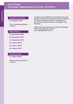 Heran!Tasten Tastentiger Begabtenklasse Schuljahr 2015/2016