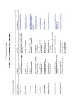 Liste der Teilnehmerinnen und Teilnehmer