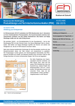 Im Wintersemester 2014/15 arbeiteten die PDK
