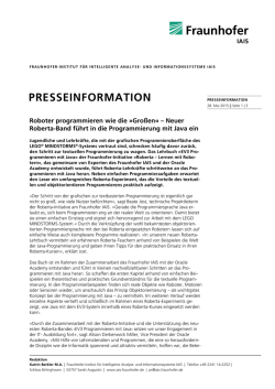 presseinformation - Fraunhofer IAIS - Fraunhofer