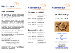 JAZZworkshop 31.10. / 01.11.2015 Claus Krisch