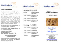 JAZZworkshop 31.10. / 01.11.2015 Claus Krisch