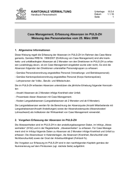 KANTONALE VERWALTUNG Case Management