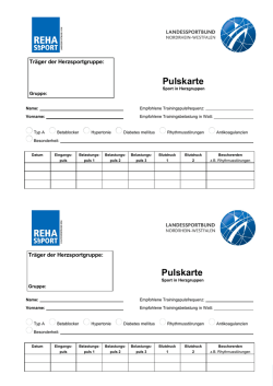 Pulskarte - rehasupport
