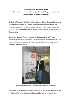 Ein Projekt – zwei Preise bei „Jugend forscht