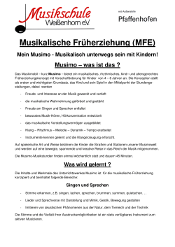 Musikalische Früherziehung (MFE)