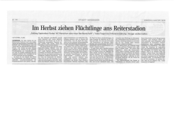 Im Herbst ziehen Flüchtlinge ans Reiterstadion
