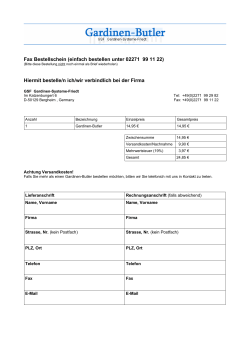 Fax Bestellschein (einfach bestellen unter 02271 - Gardinen