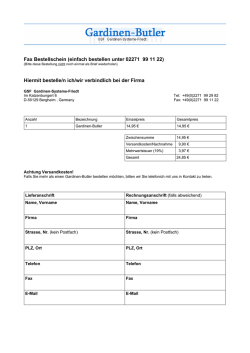 Fax Bestellschein (einfach bestellen unter 02271 - Gardinen