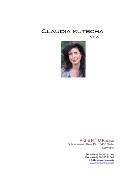 Claudia kutscha - Schauspielagentur Braun