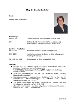 Mag. Dr. Claudia Zeinhofer - Donau