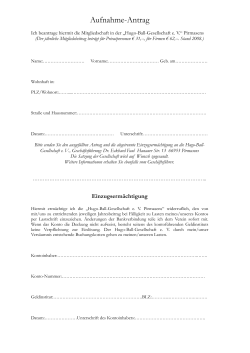 Eckhard Faul Pirmasens, den 17 - Hugo-Ball