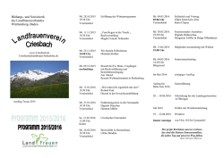 Jahresprogramm 2015 / 2016 der Landfrauen Criesbach