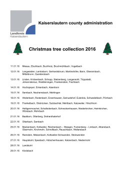 Kaiserslautern county administration Christmas tree collection 2016
