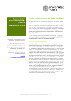 Herzlich willkommen an der Universit&auml;t Wien!