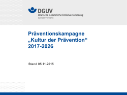 Präventionskampagne „Kultur der Prävention“ 2017-2026
