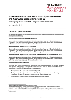 Informationsblatt zum Kultur- und Sprachaufenthalt und Nachweis