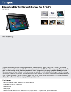 Blickschutzfilter für Microsoft Surface Pro 4 (12.3
