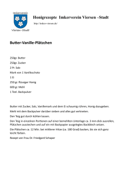 Honigrezepte Imkerverein Viersen –Stadt Butter-Vanille