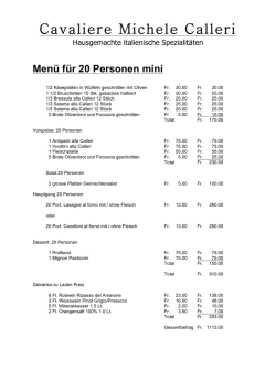 Beispiele Menü - Michele Calleri