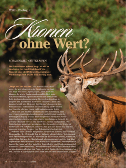 Dieser Frage geht der Wildbiologe Prof. Dr. Dr