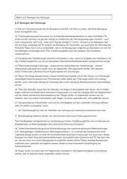 § 27 Bewegen der Fahrzeuge
