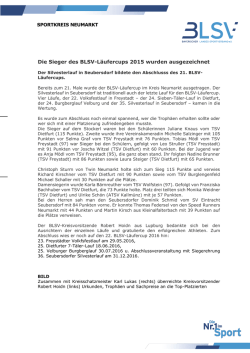 Die Sieger des BLSV-Läufercups 2015 wurden ausgezeichnet