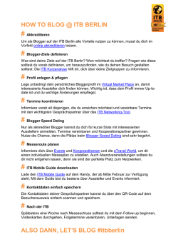 How to Blog @ ITB Berlin 2016