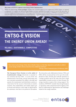 ENTSO-E Vision: The Energy Union Ahead