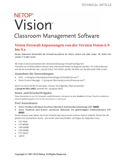 Vision Firewall Anpassungen von der Version Vision 6.9 bis 9.x