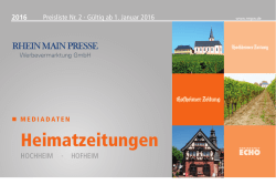 Preisliste Heimatzeitung, Hochheim, Hofheim, Kreisstadt Echo