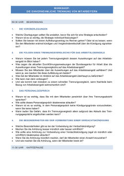 DIE EINVERNEHMLICHE TRENNUNG VON MITARBEITERN