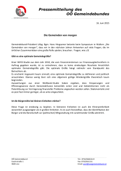 Pressemitteilung des OÖ Gemeindebundes