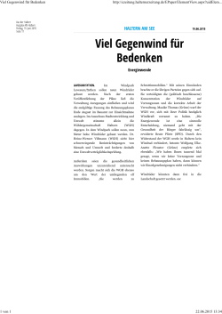 Viel Gegenwind für Bedenken