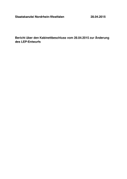 Bericht über den Kabinettbeschluss vom 28.04.2015