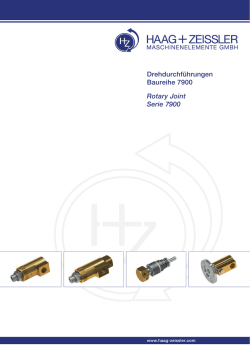 Drehdurchf&uuml;hrungen Baureihe 7900 Rotary Joint Serie 7900