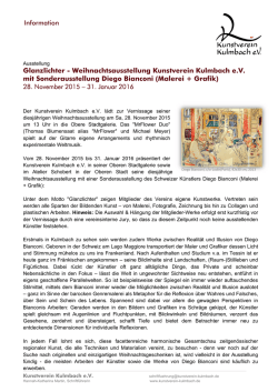 Glanzlichter - Weihnachtsausstellung Kunstverein Kulmbach e.V. mit