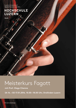 Meisterkurs Fagott - Hochschule Luzern