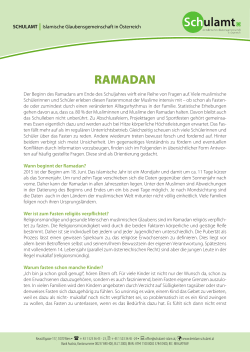 ramadan - Schulamt - Islamische Glaubensgemeinschaft in